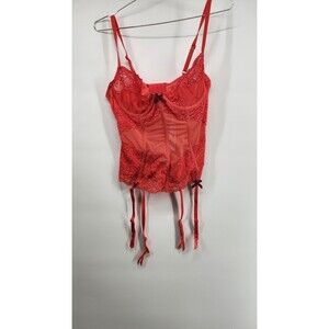 Adore Me Women's 38C Liv Unlined Red Blue Underwire Strap Bustier NWT